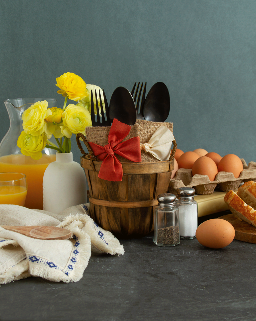 Hand Tied Ribbons - Cream - Flatware Pouch