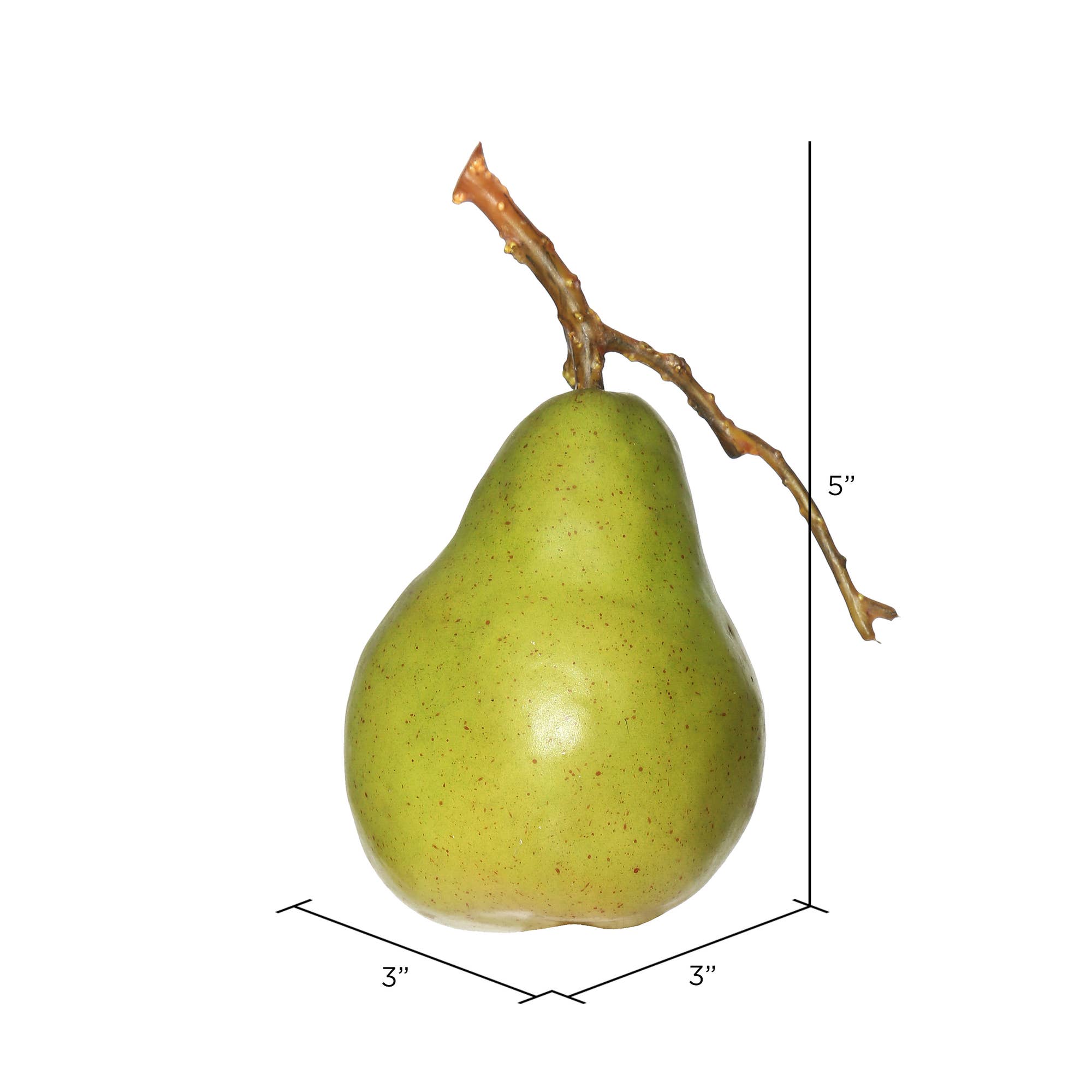 Artificial Green and Yellow Pear,  3.5"