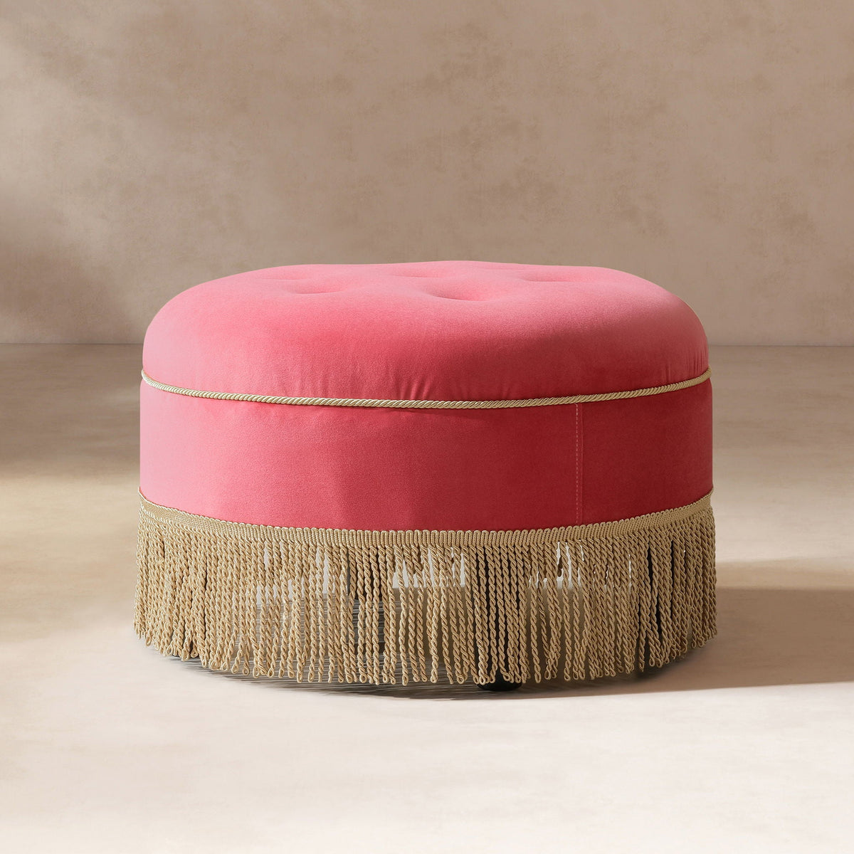 Yolanda - Round Upholstered Accent Ottoman
