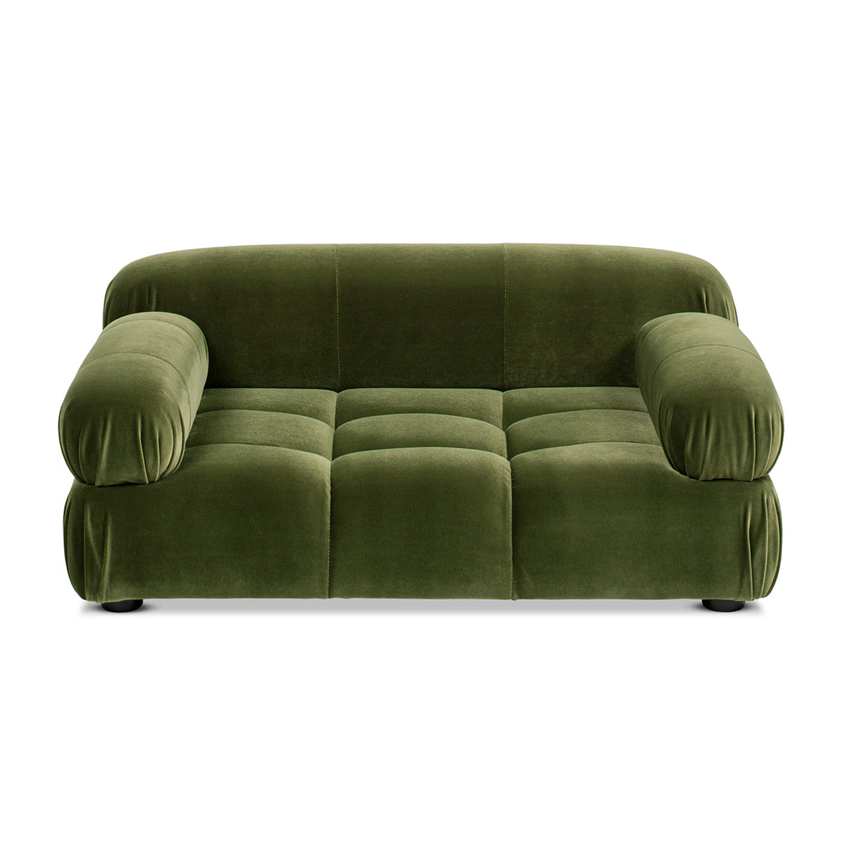 Marcel Upholstered Modern Small to Medium Pet Bed For Dogs and Cats Olive Green Velvet
