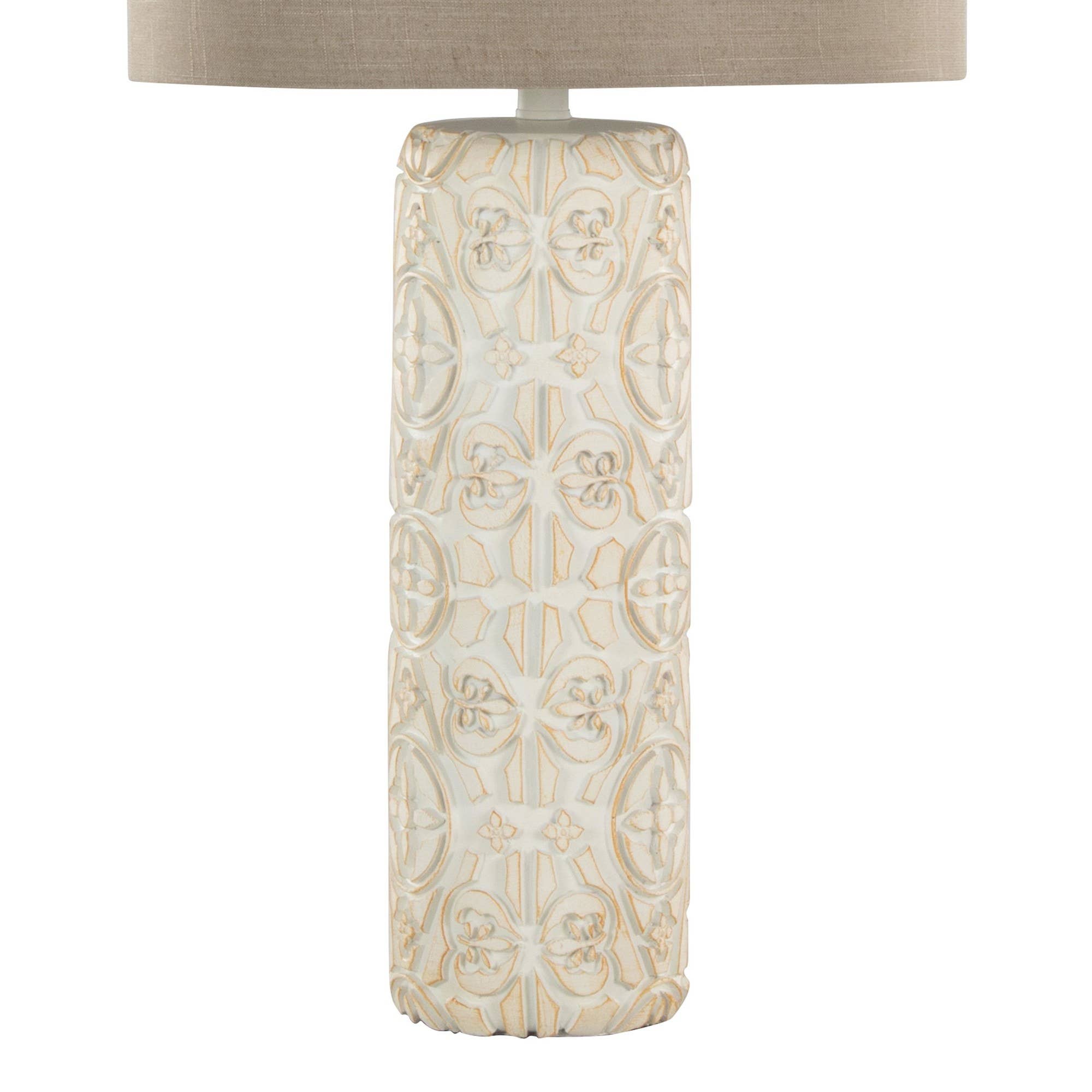 Charlotte 30" Polyresin Table Lamp - Set of 2: Brushed Taos Brown Polyresin, Beige Linen