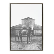 Sylvie Modern Farmhouse Horse Black and White Framed Canvas by Patricia Hasz