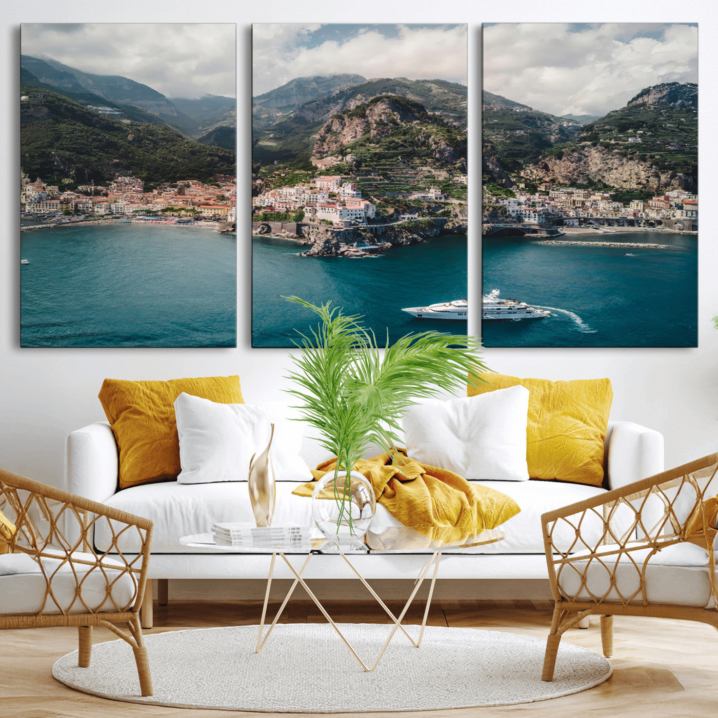 Amalfi Coast Wall Art – Framed Italian Seaside Canvas