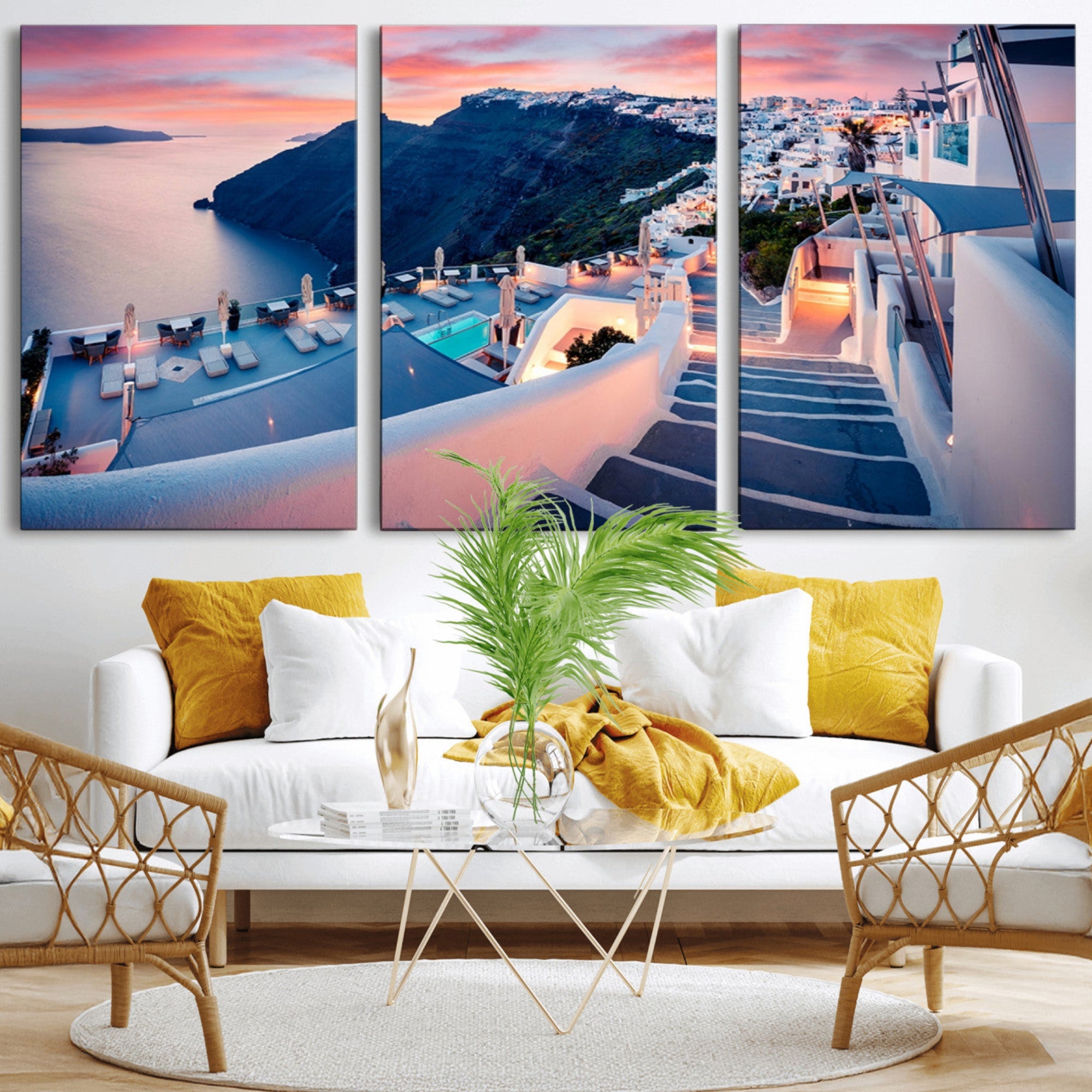 Greece Santorini Wall Art Landscape Canvas Print