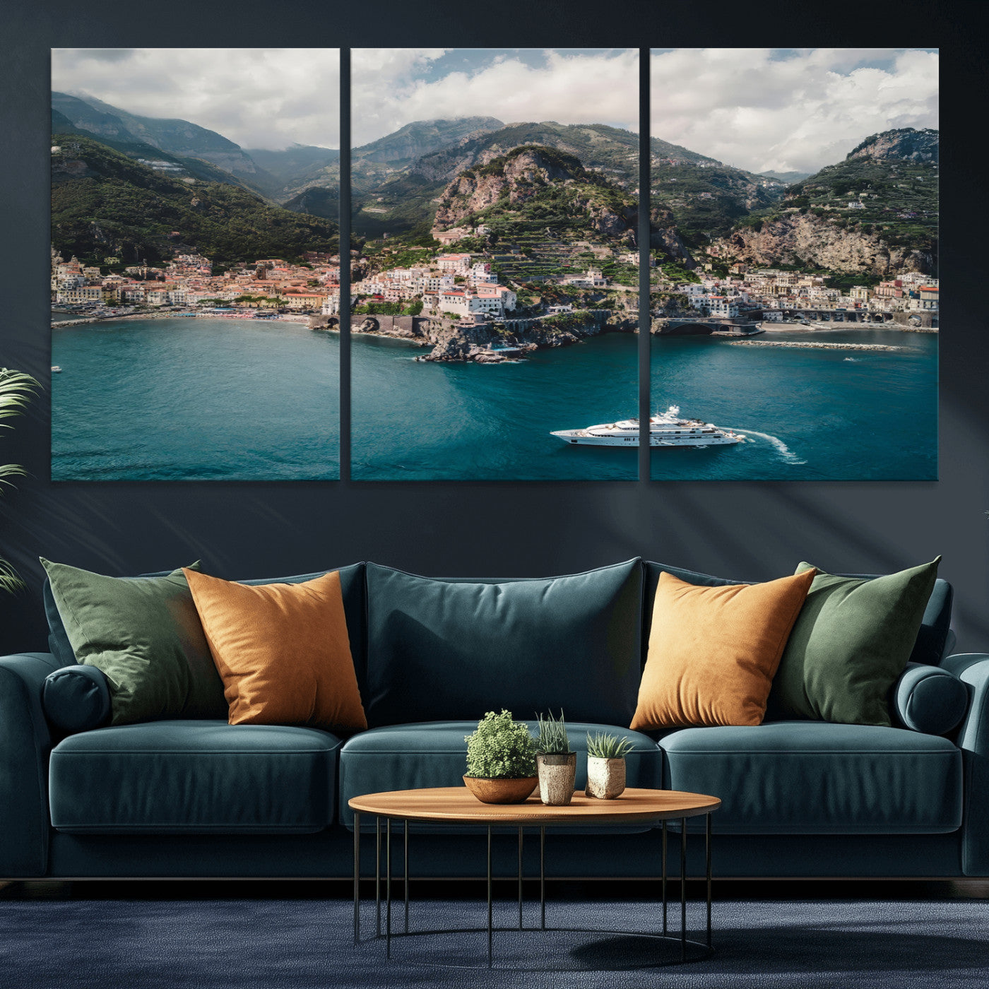 Amalfi Coast Wall Art – Framed Italian Seaside Canvas