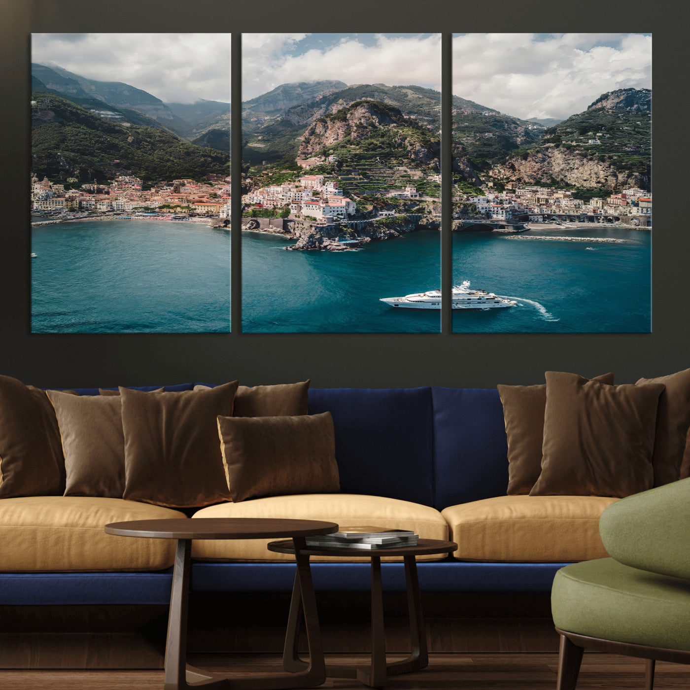 Amalfi Coast Wall Art – Framed Italian Seaside Canvas