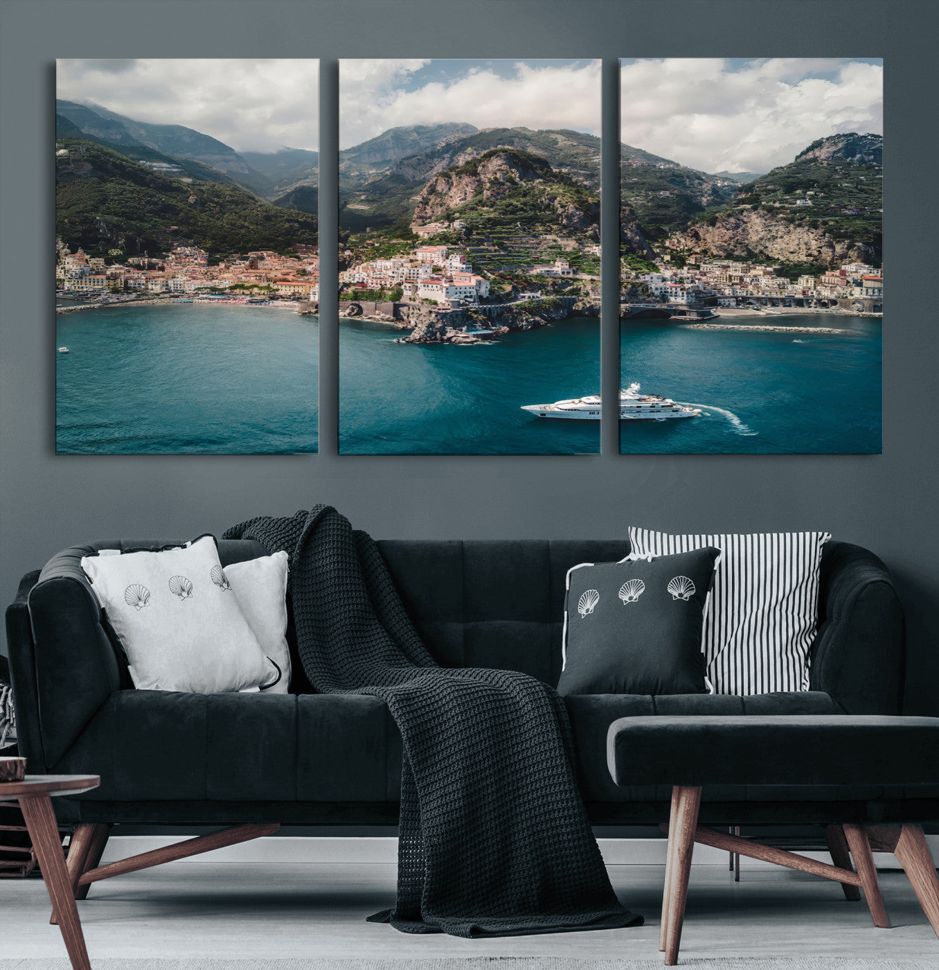 Amalfi Coast Wall Art – Framed Italian Seaside Canvas