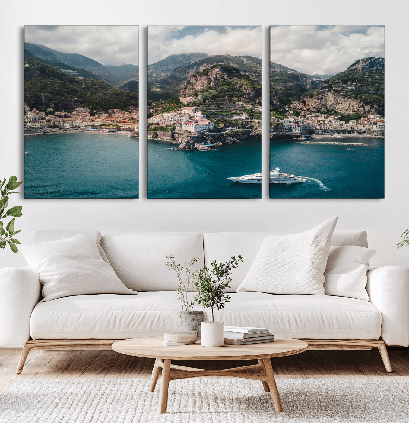 Amalfi Coast Wall Art – Framed Italian Seaside Canvas