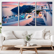 Greece Santorini Wall Art Landscape Canvas Print