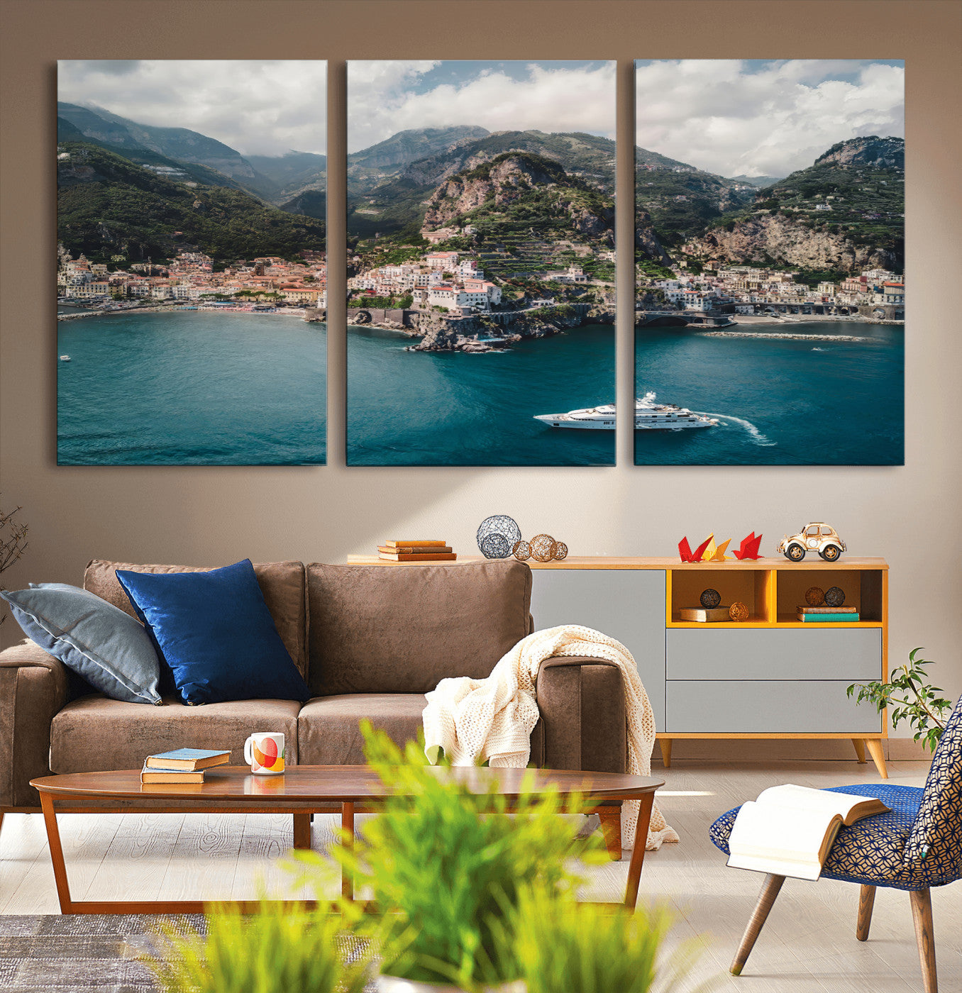 Amalfi Coast Wall Art – Framed Italian Seaside Canvas