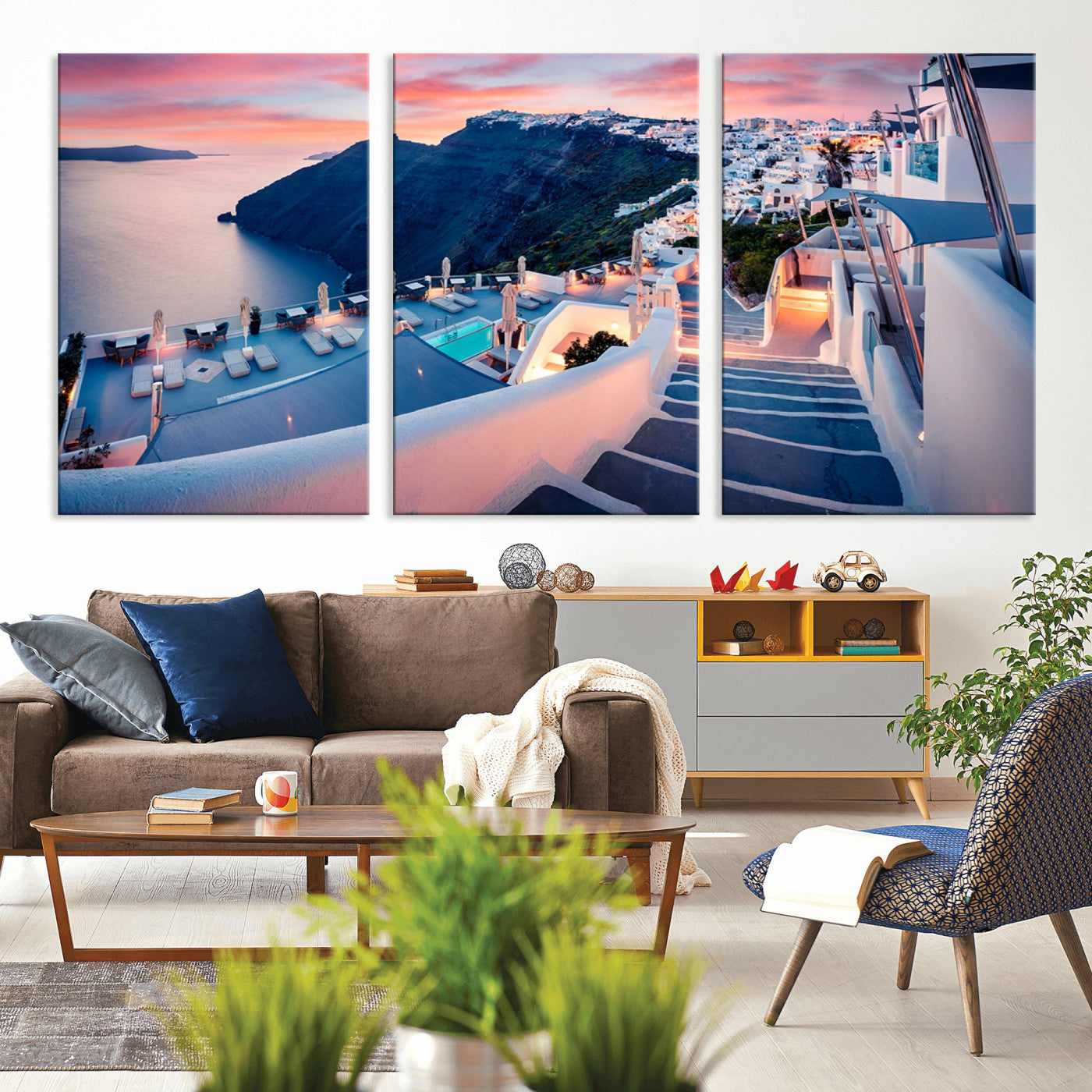 Greece Santorini Wall Art Landscape Canvas Print