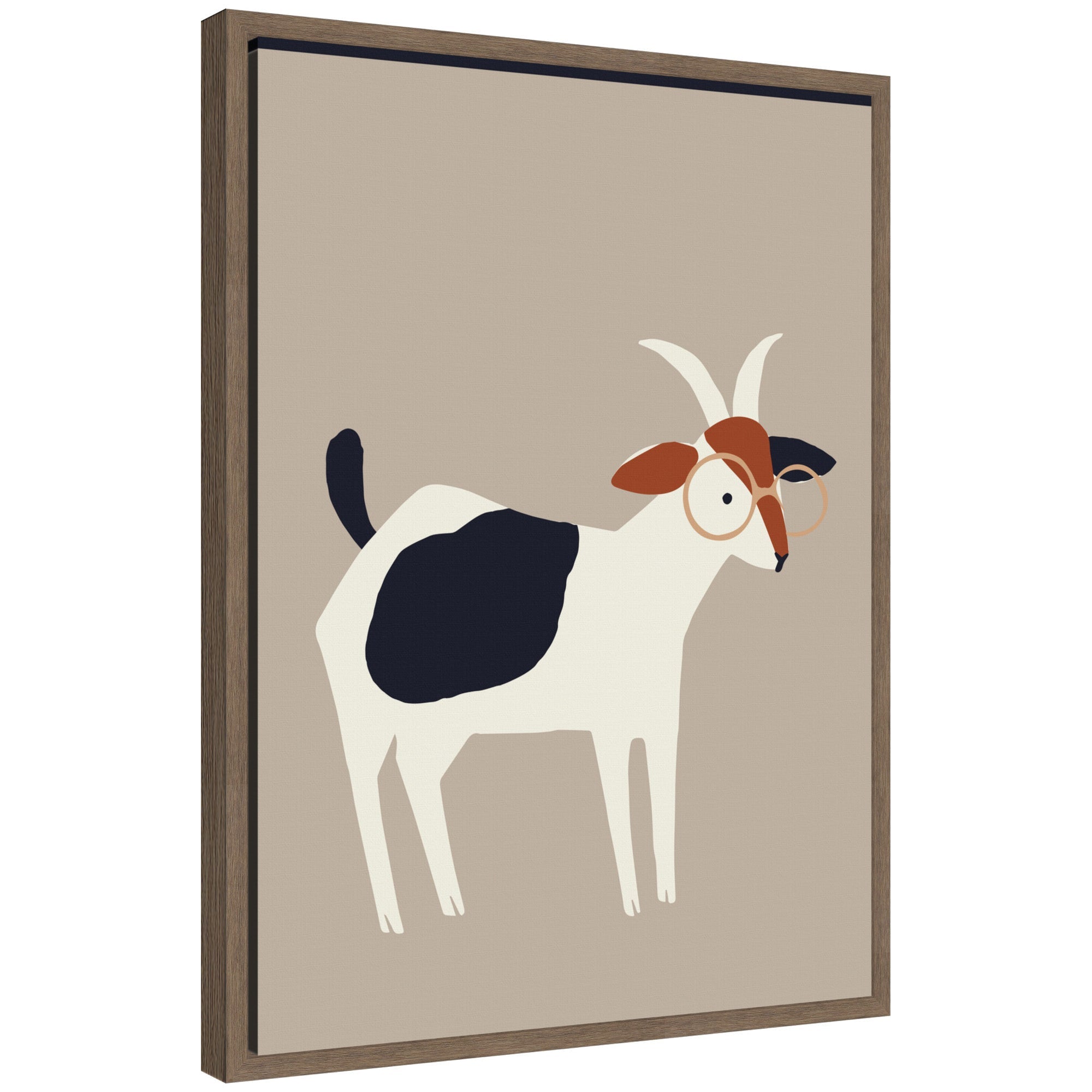 Sylvie Farm Goat Framed Canvas by Hannah Beisang