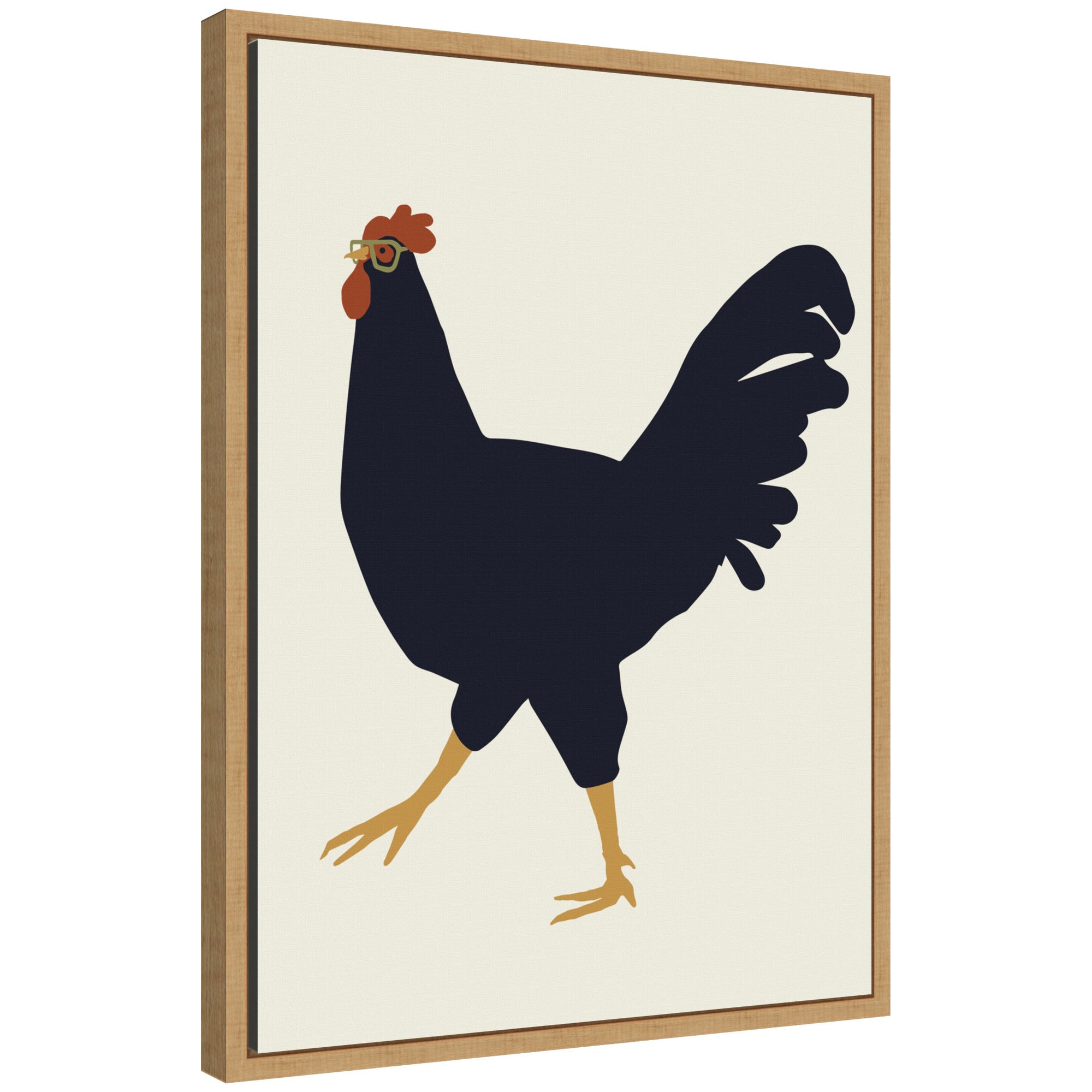 Sylvie Farm Rooster Framed Canvas by Hannah Beisang