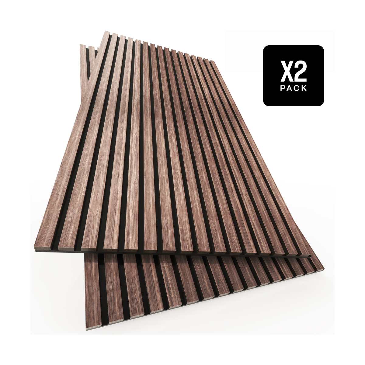 Acoustic Slat Panels: Natural Walnut / [2pcs] 94.5" x 12.6"