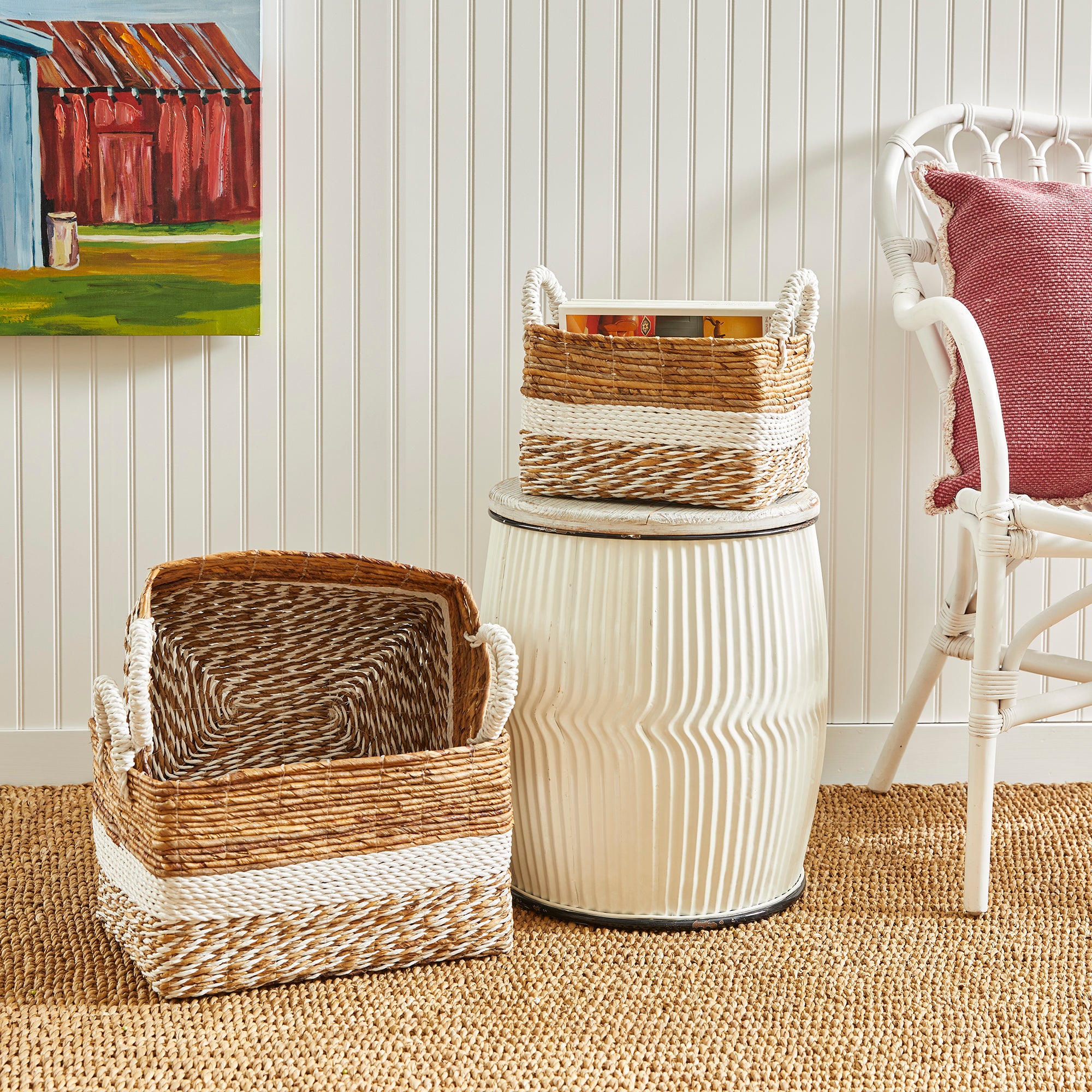 KEY LARGO RECTANGULAR BASKETS, SET OF 3