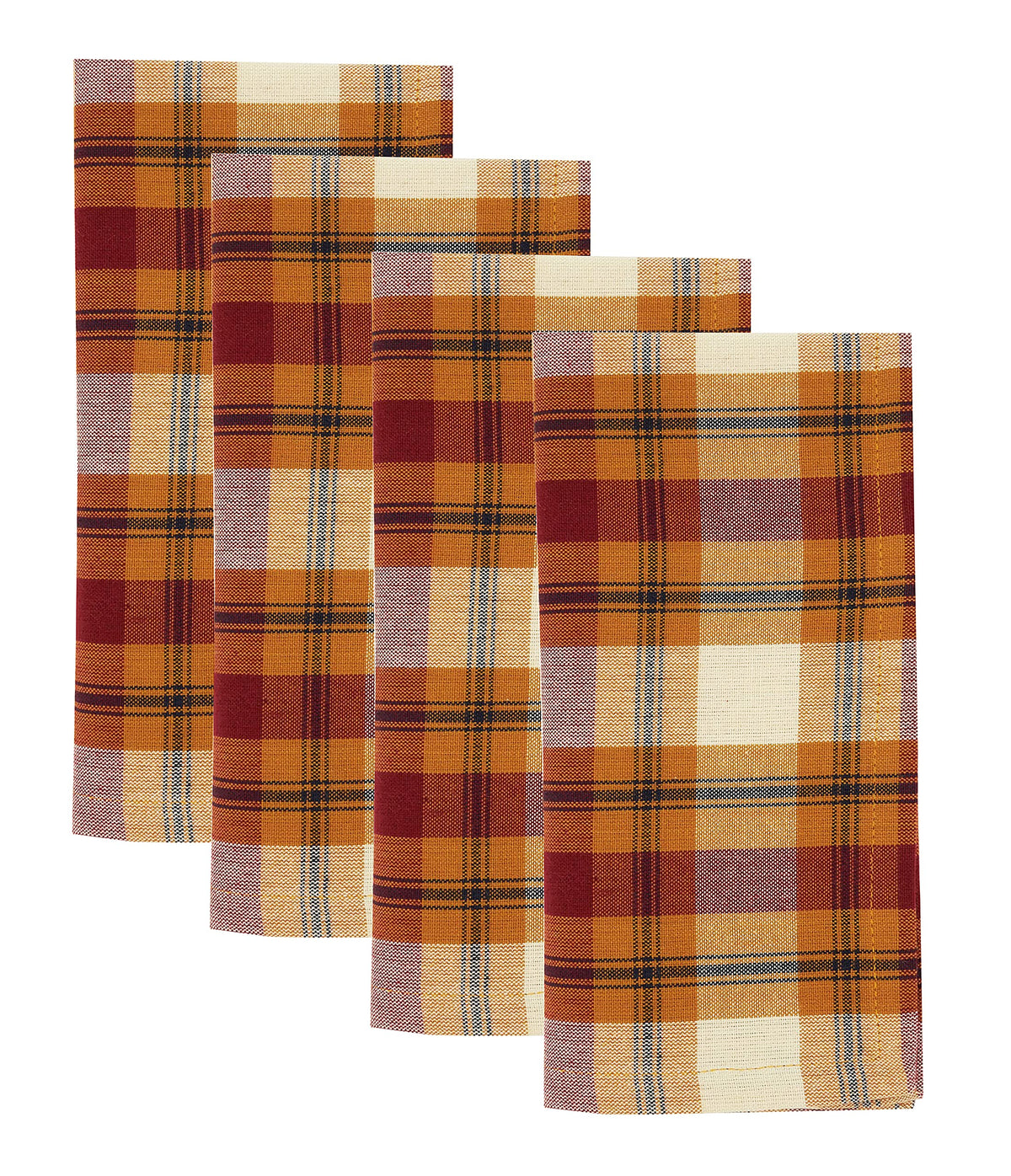Fennco Styles Harvest Plaid Design 100% Cotton Tablecloth 70" W x 70" L - Autumn Rust Table Cover for Home, Dining Table Decor, Banquet, Thanksgiving and Special Event