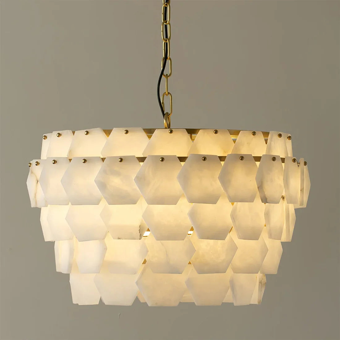 Alabaster Geometric Cloud Chandelier