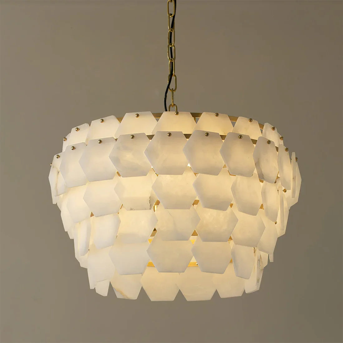 Alabaster Geometric Cloud Chandelier
