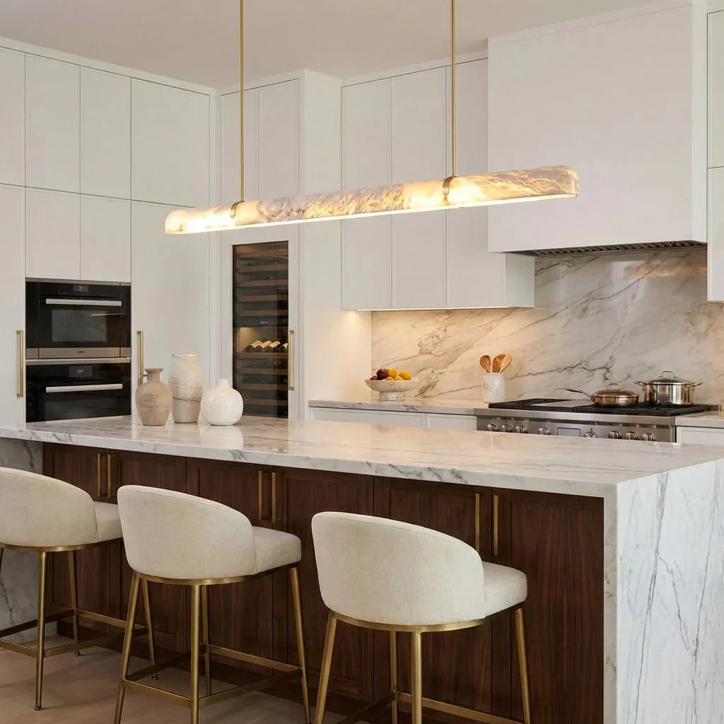 Alabaster Linear Tube Chandelier