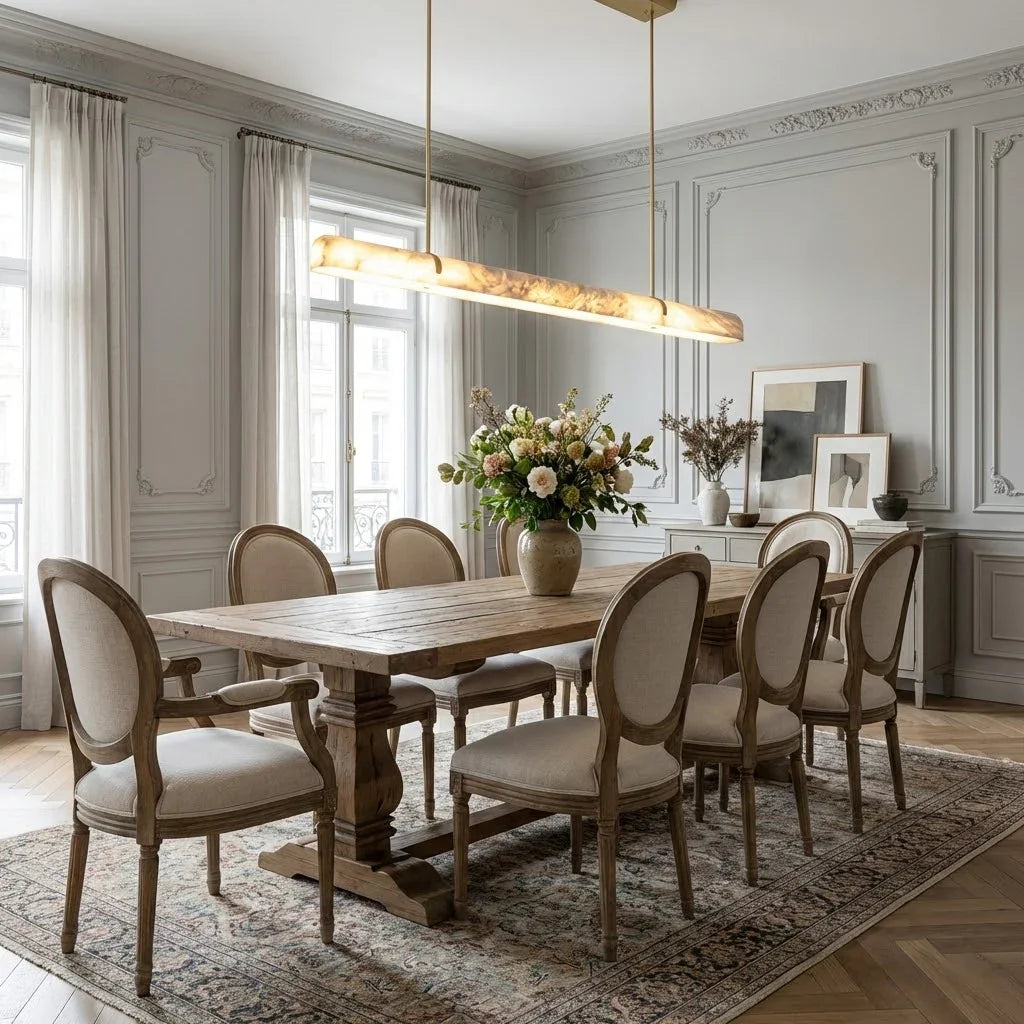 Alabaster Linear Tube Chandelier