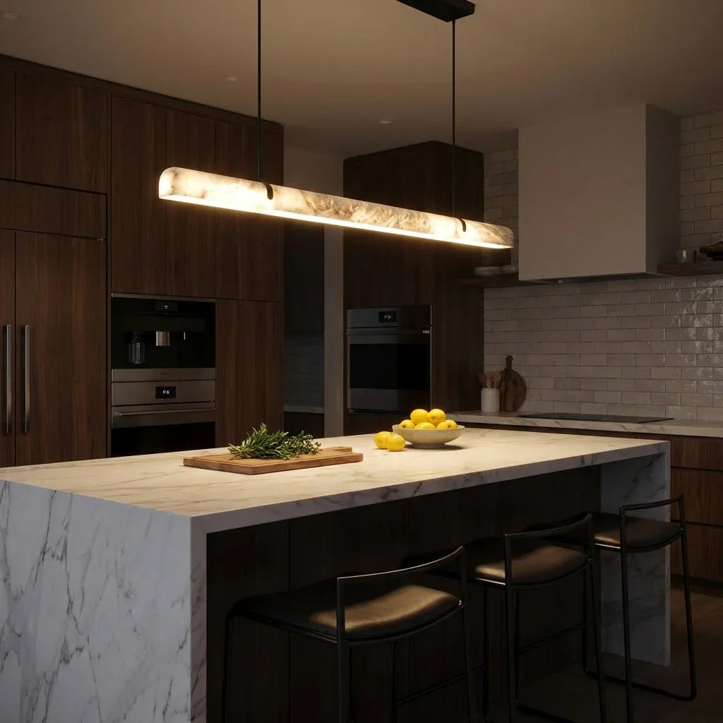 Alabaster Linear Tube Chandelier