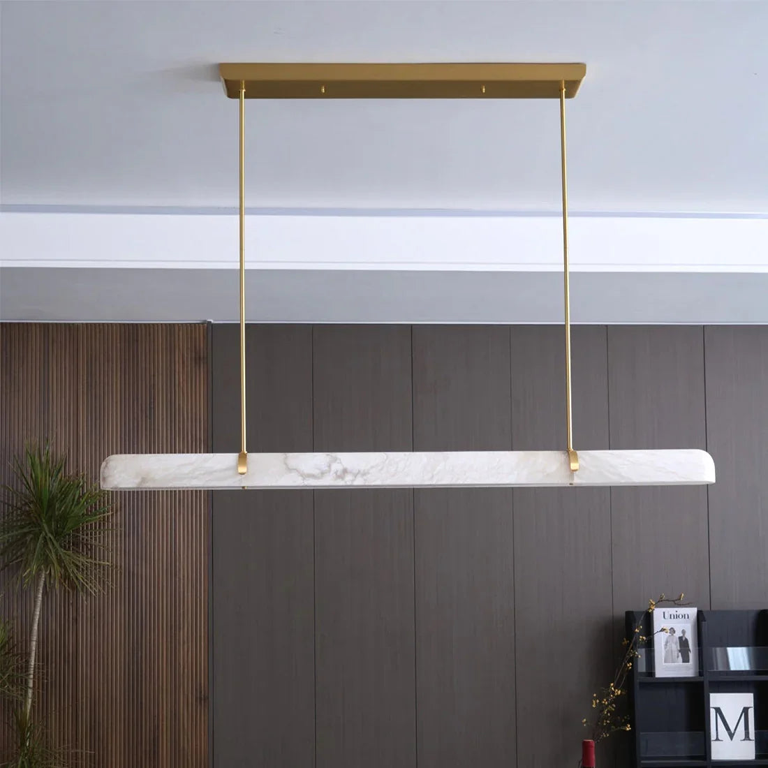 Alabaster Linear Tube Chandelier