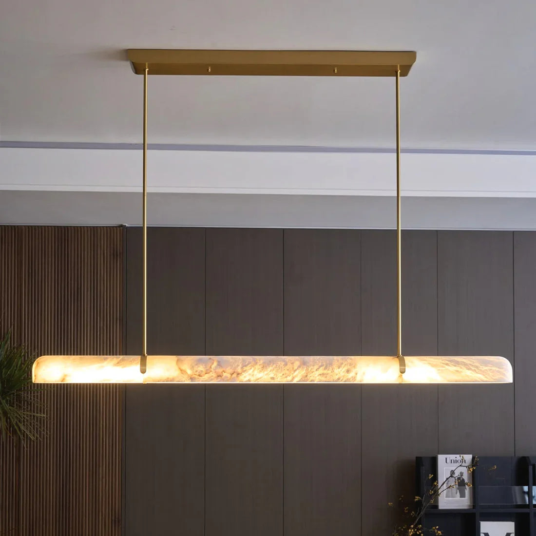 Alabaster Linear Tube Chandelier