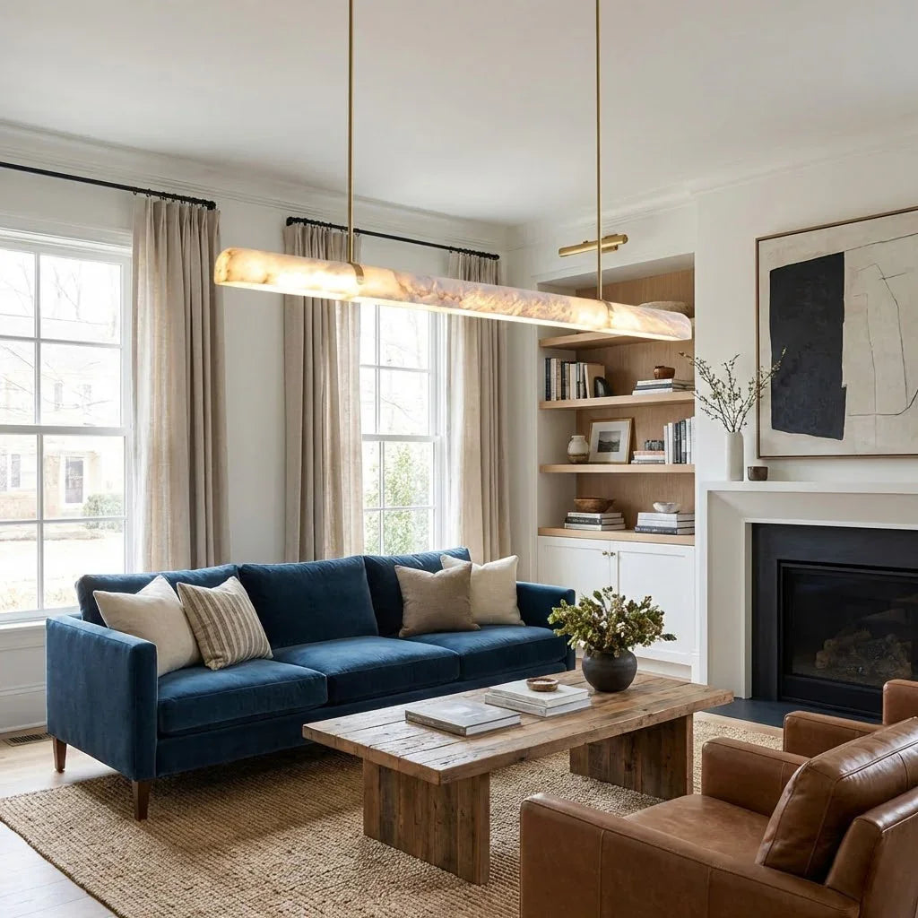 Alabaster Linear Tube Chandelier