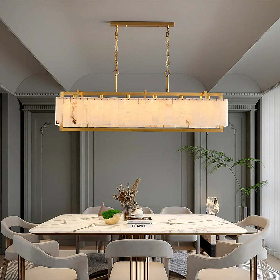 Alabaster Panel Chandelier