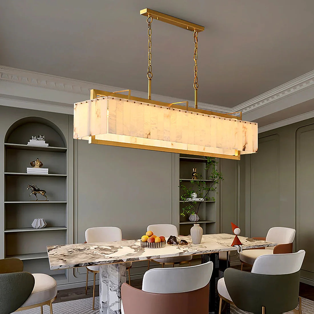 Alabaster Panel Chandelier