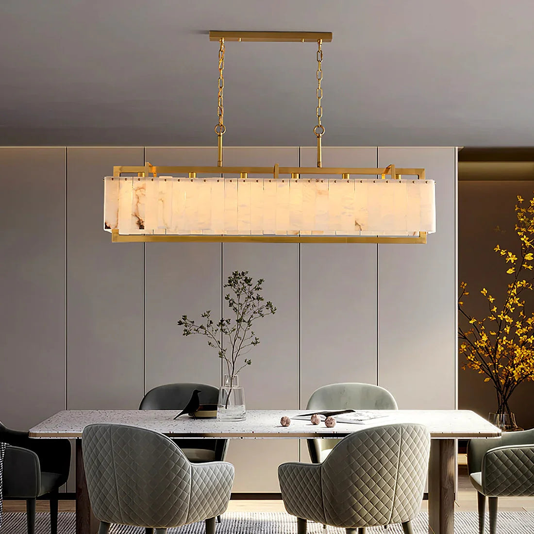 Alabaster Panel Chandelier