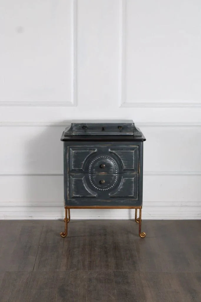 Ansel Three Drawers Wood Nightstand
