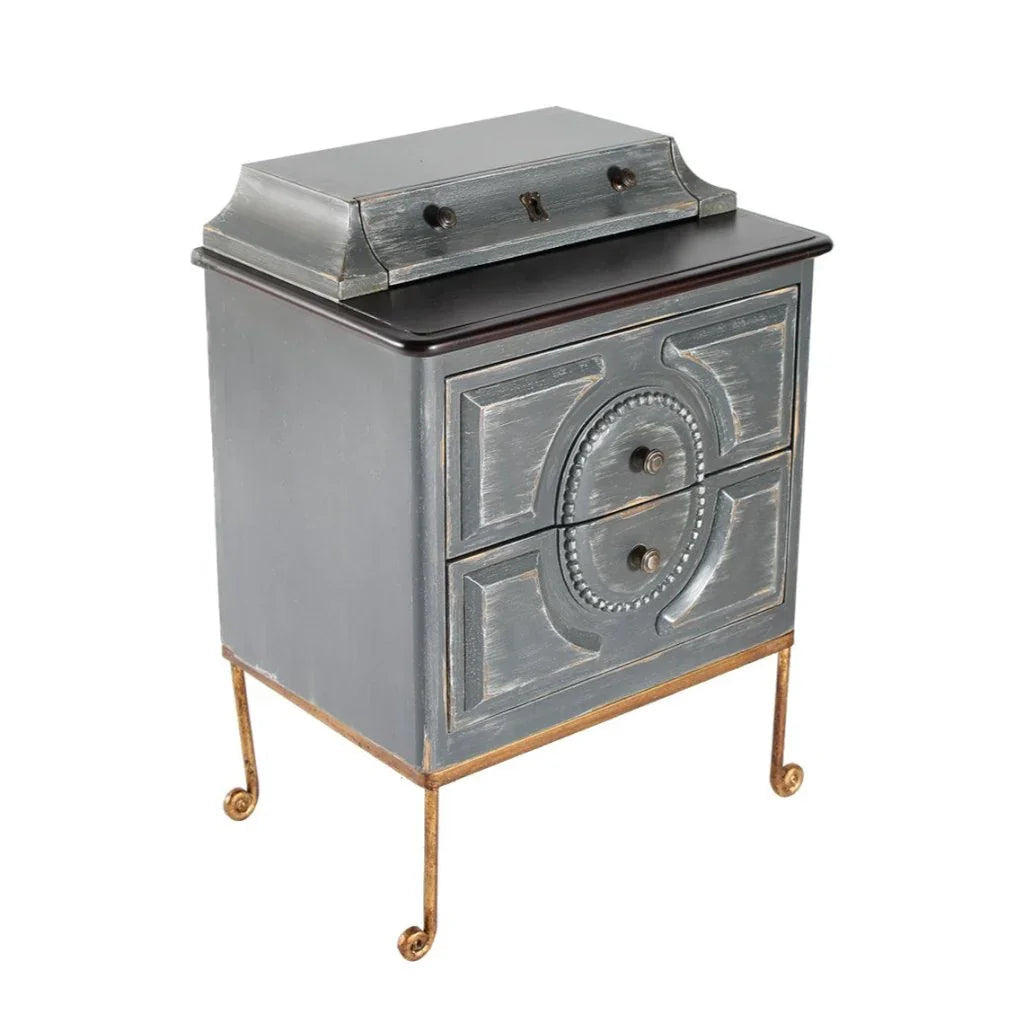 Ansel Three Drawers Wood Nightstand