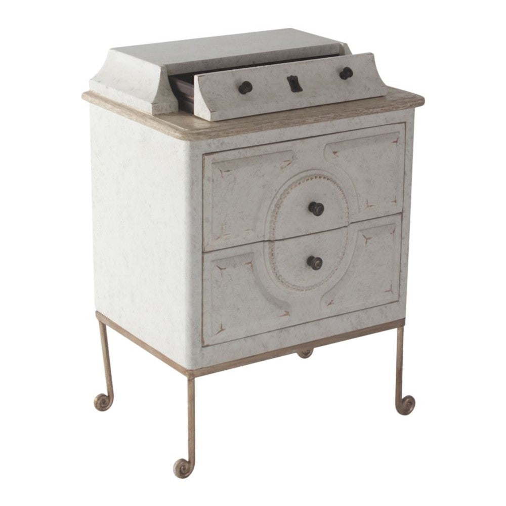 Ansel Three Drawers Wood Nightstand