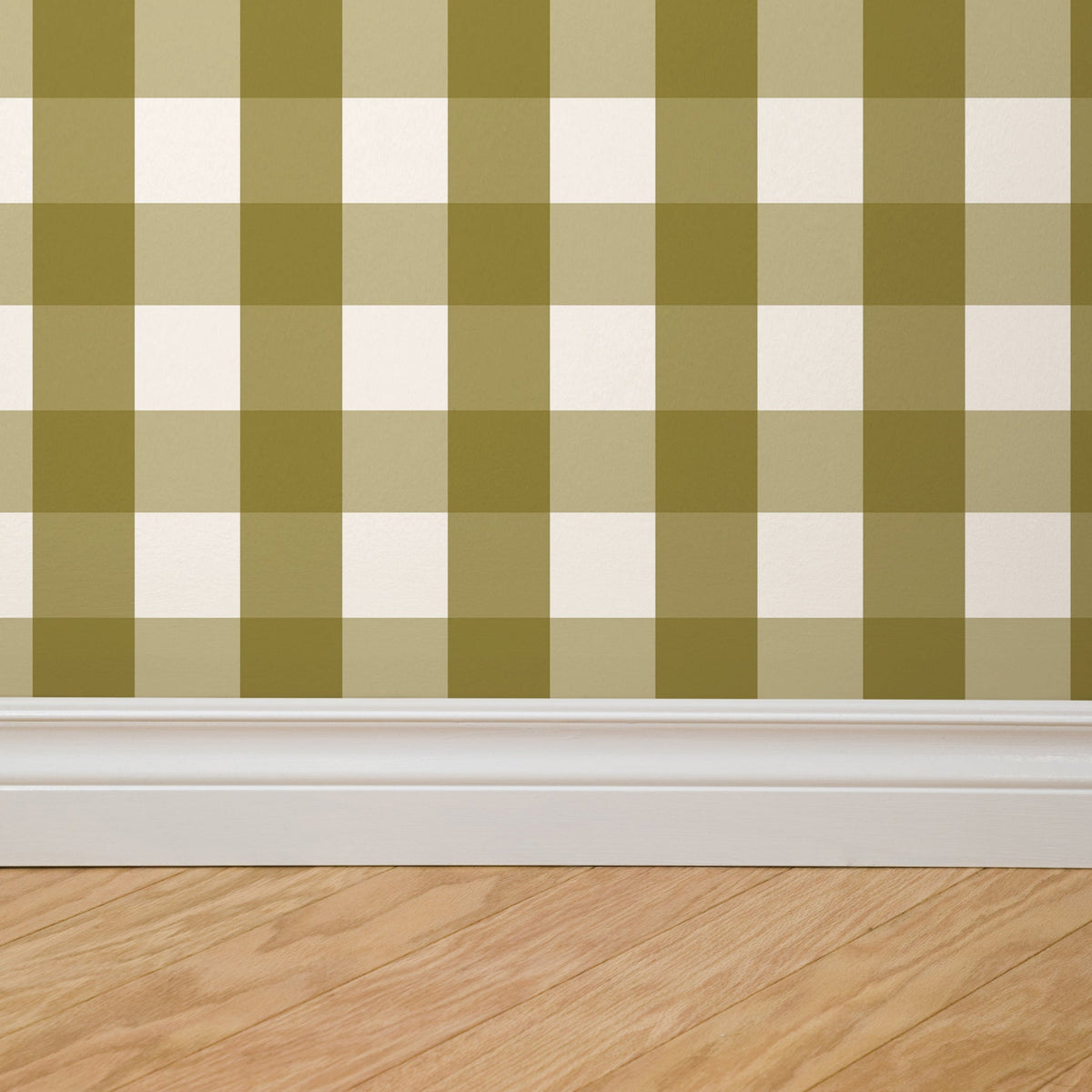 Willowside Gingham (Olive) Wallpaper
