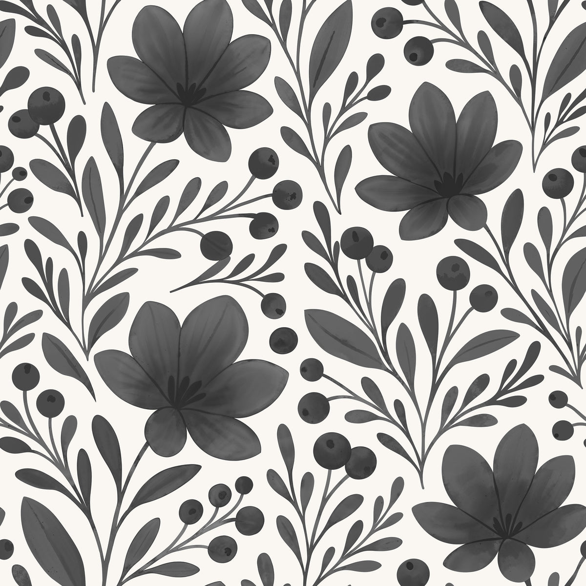 Bloom There, Done That (Black) Wallpaper