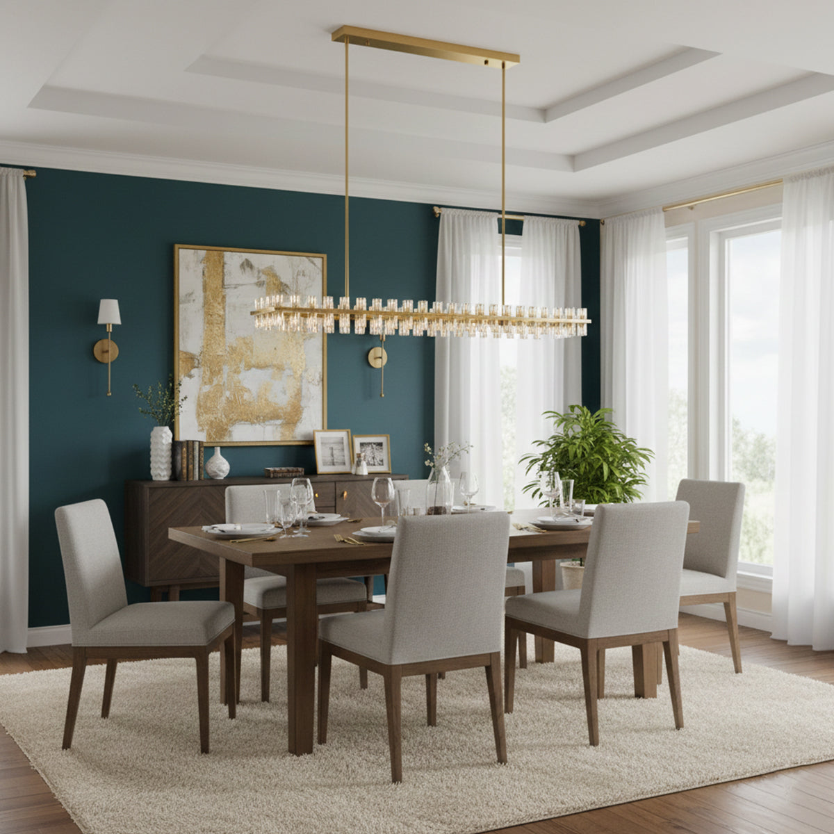 Brach Crystal Rectangular Chandelier