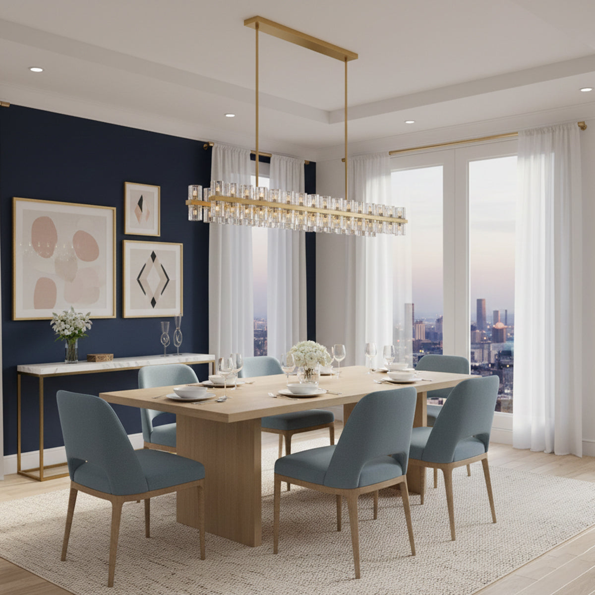 Brach Crystal Rectangular Chandelier