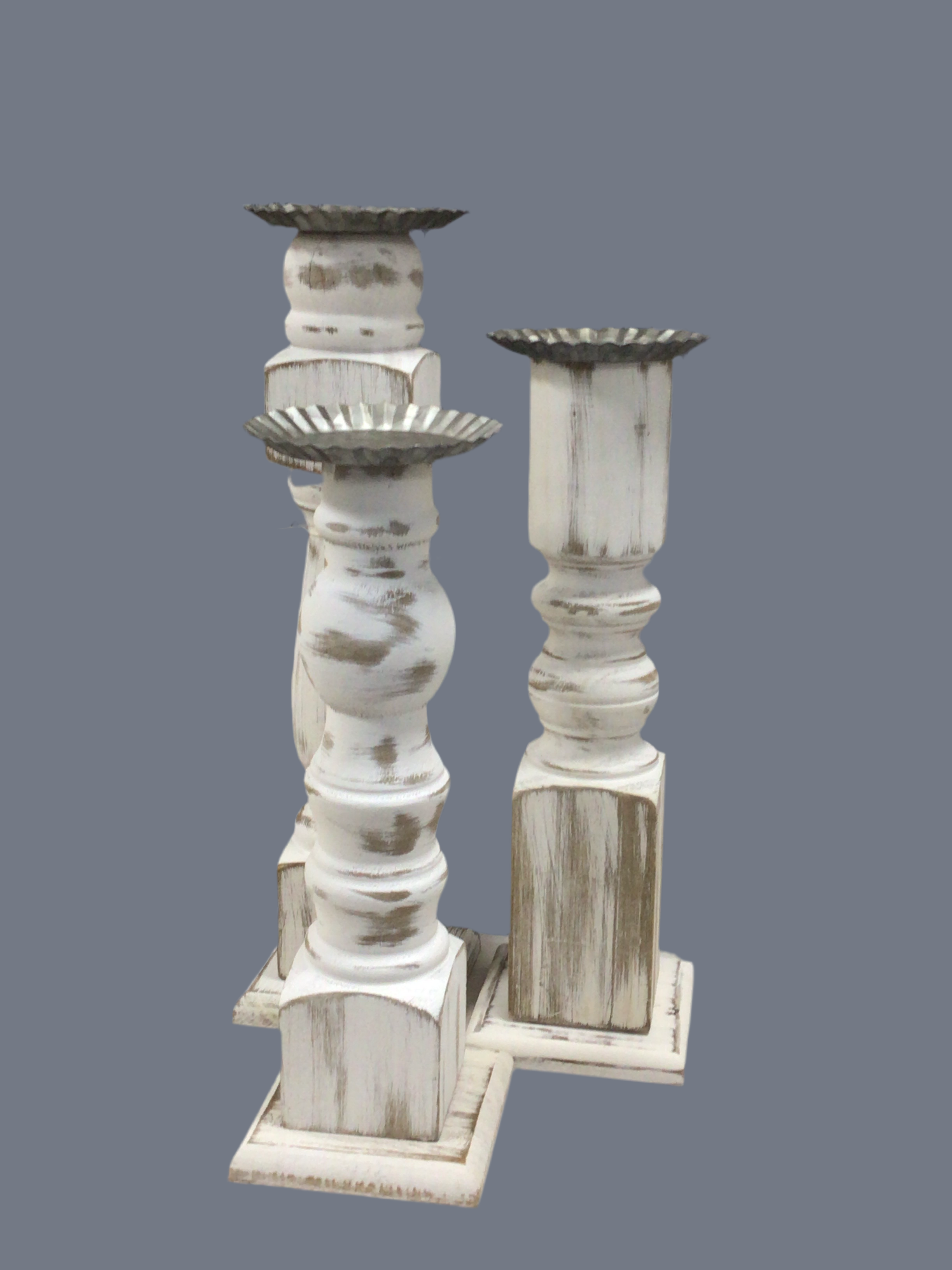 Distressed Candle Holders 14.75"