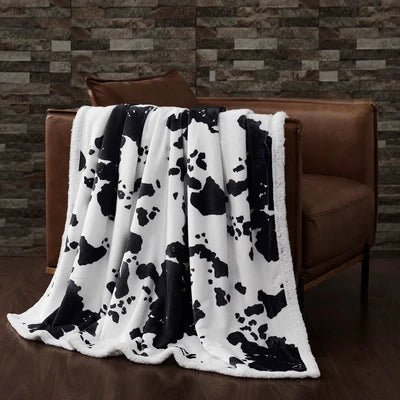 Elsa Cowhide Campfire Sherpa Throw Set - 3 pc