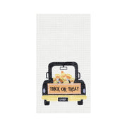 Candy Corn Truck Waffle Weave Kitchen Towel