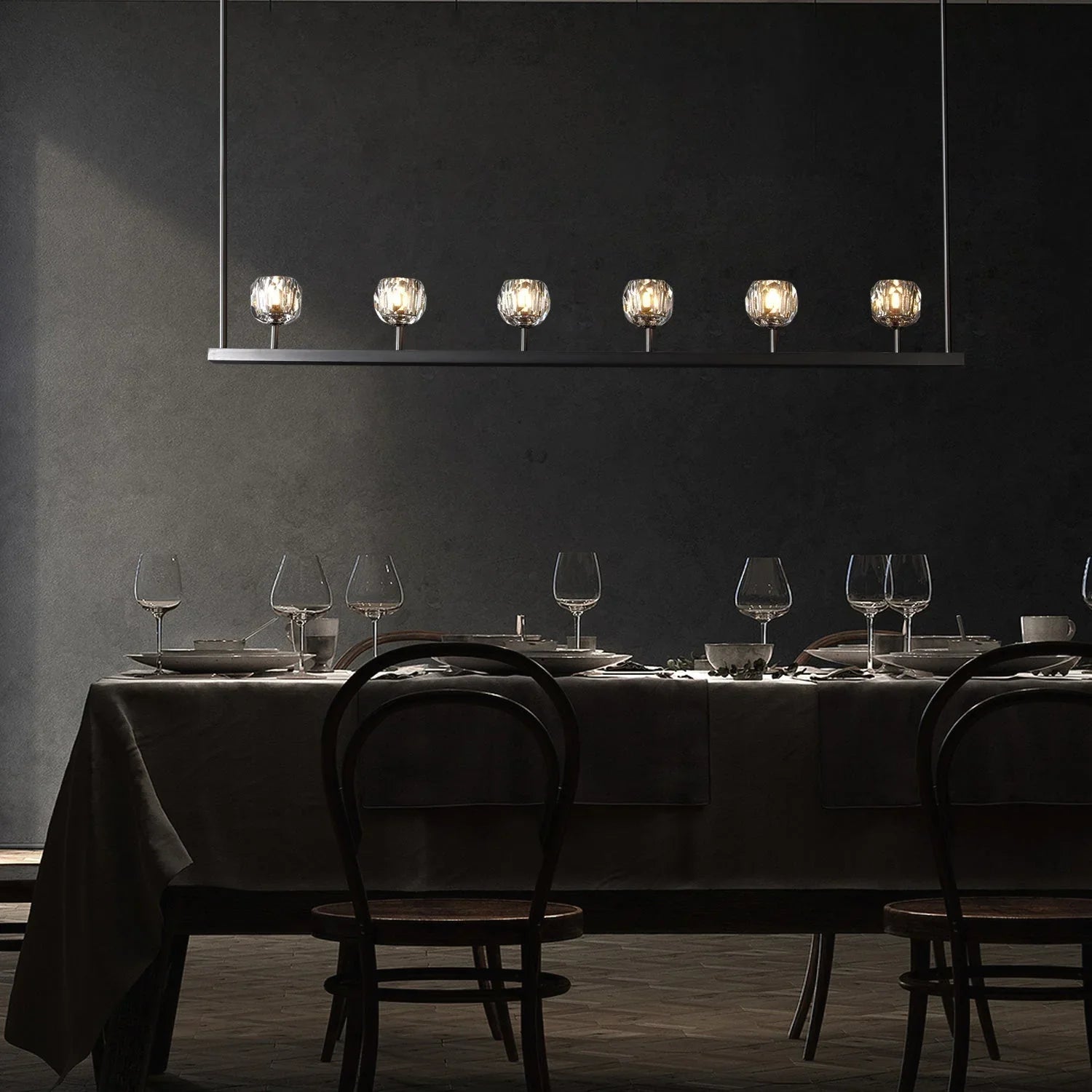 Crystal Ball Linear Chandelier