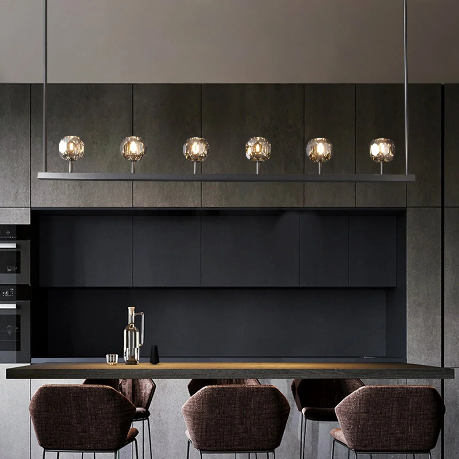 Crystal Ball Linear Chandelier