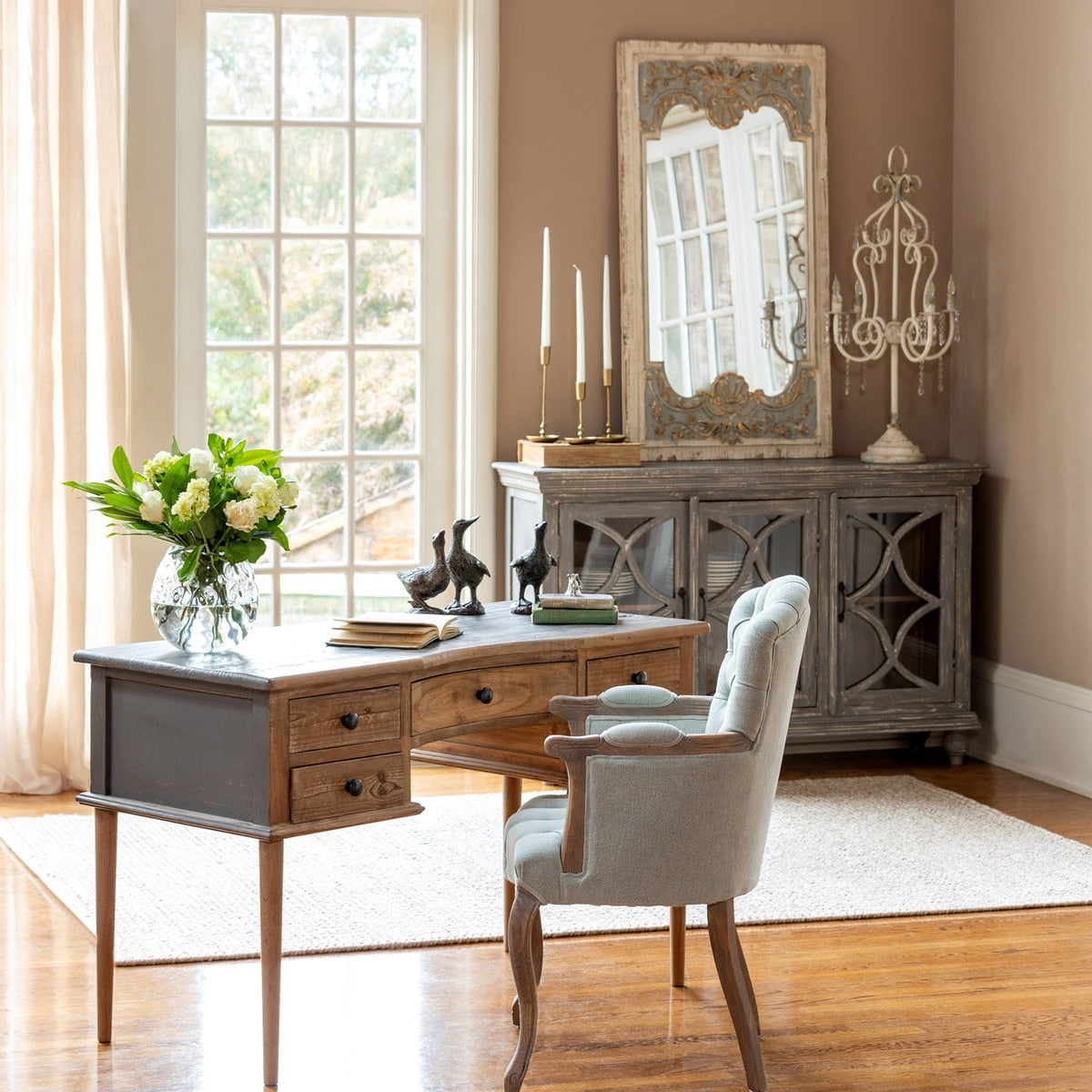 Chantal Sideboard | Grey Washed Rustic Storage