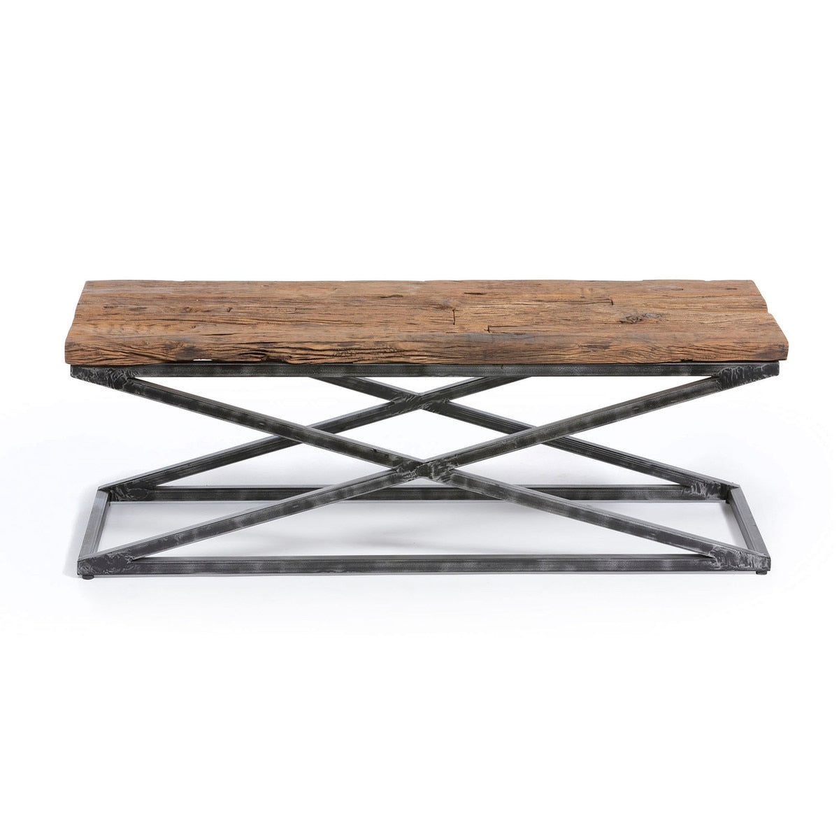 Railway Wood and Iron Coffee Table | Rustic Industrial Living Room Table