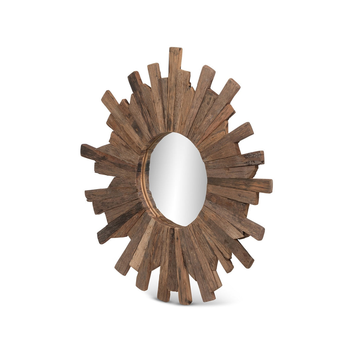 Railway Wood Starburst Mirror | Natural Rustic Wall Accent