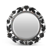 Grapes and Leaves Framed Mirror | Natural Iron Vintage Wall Accent