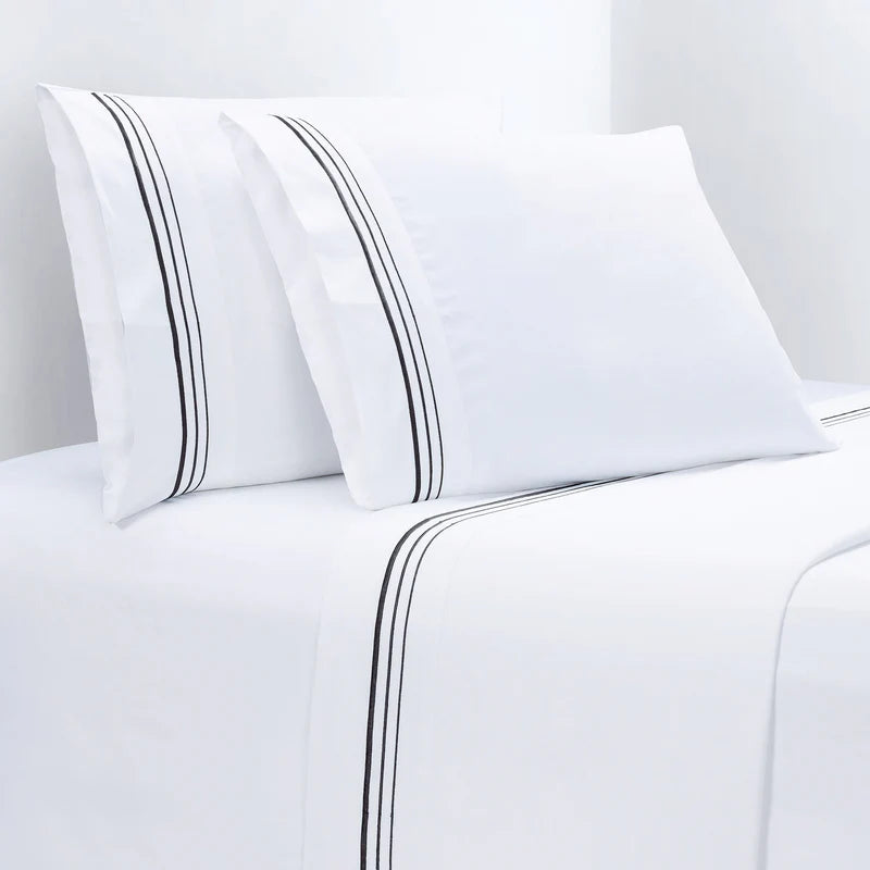 350TC Embroidered Border Sheet Set