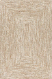 Cream Braided Faux Jute Outdoor Rug