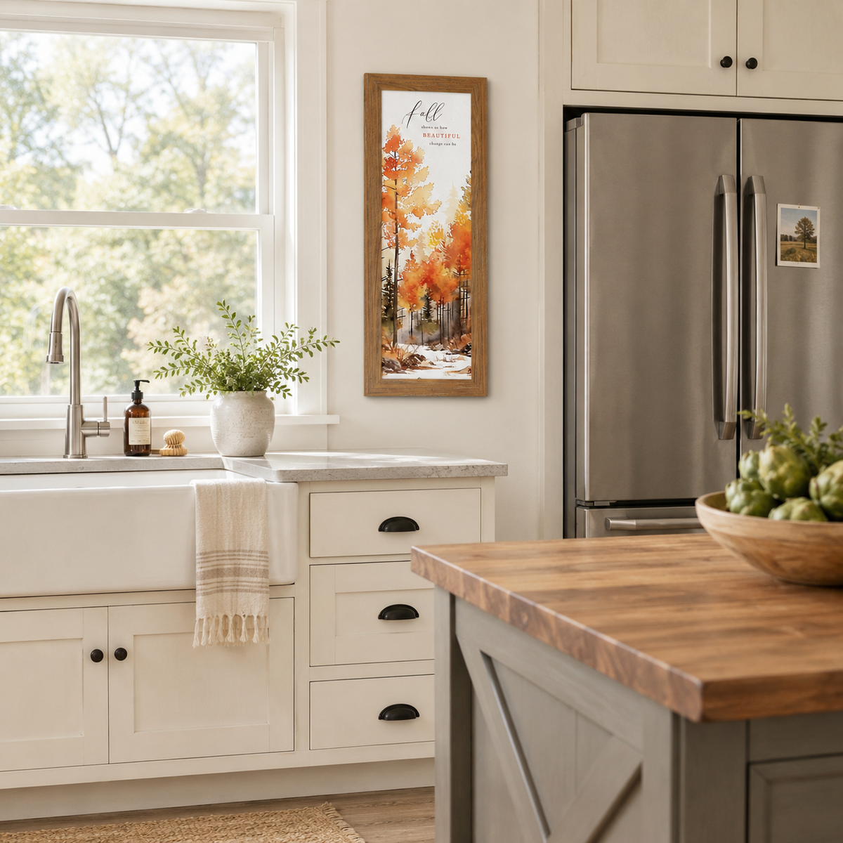 Fall Shows Us How Beautiful Change Can Be Wall Art – Narrow Portrait Autumn Decor (SN784)